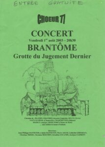 brantome affiche dans la grotte